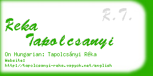 reka tapolcsanyi business card